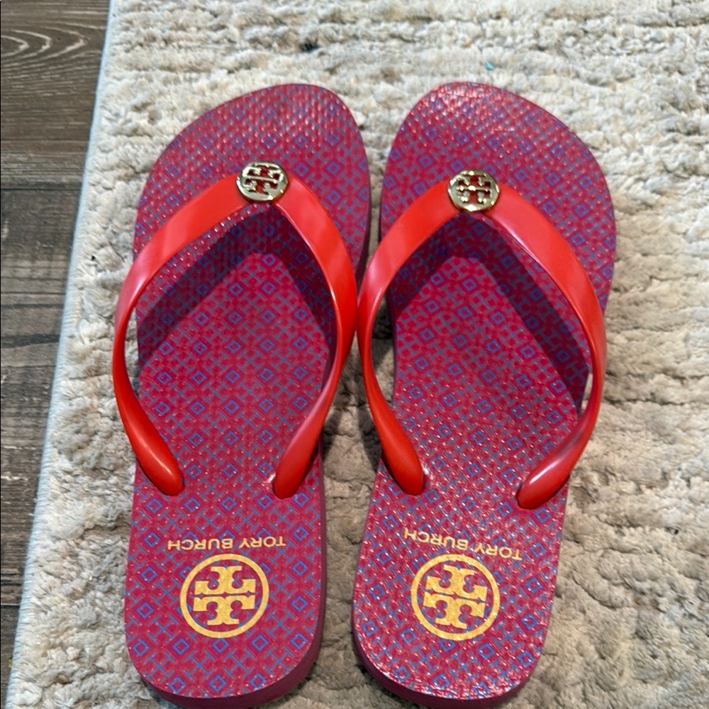 Tory Burch Red and Purple Sandals